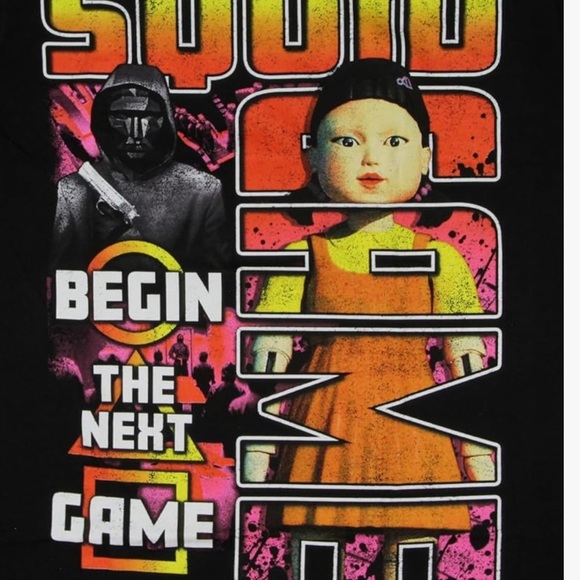 Netflix Black Squid Game Graphic T-Shirt - Picture 2 of 6